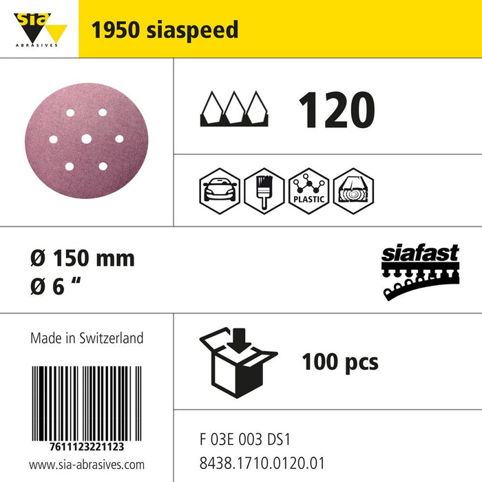 Product info — 1950 siaspeed Ø150mm P120 (Pack of 100)