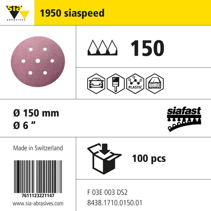 Product info — 1950 siaspeed Ø150mm P150 (Pack of 100)