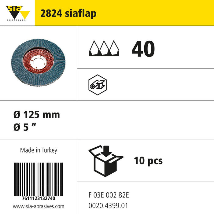 Product info — 2824 siaflap Ø125mm P40 (Pack of 10)