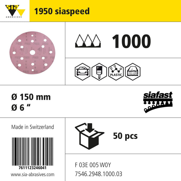 Product info — 1950 siaspeed Ø150mm P1000 (Pack of 50)