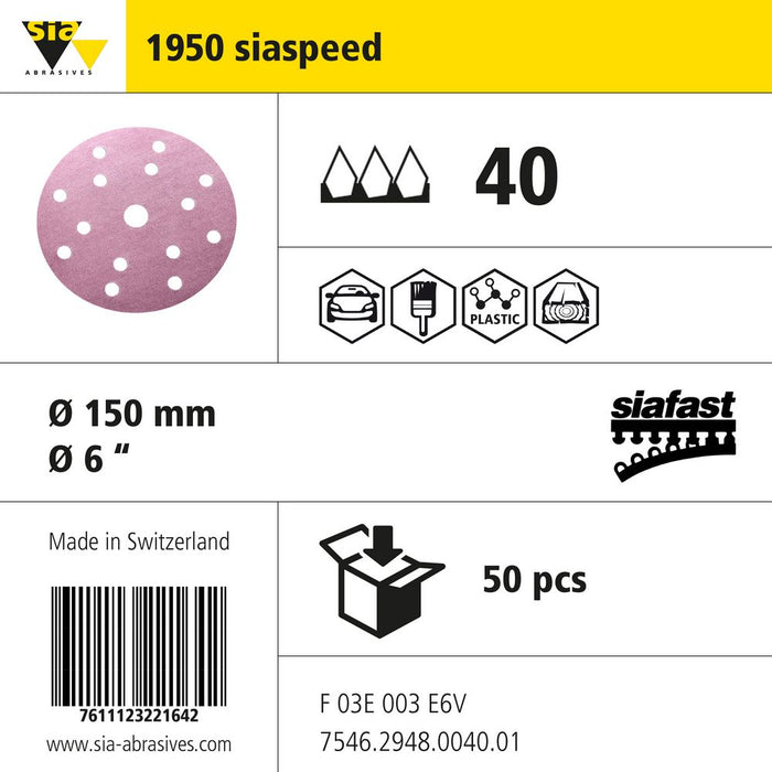 Product info — 1950 siaspeed Ø150mm P40 (Pack of 50)