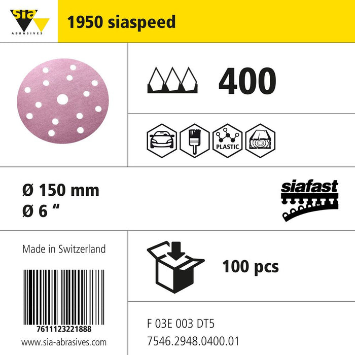 Product info — 1950 siaspeed Ø150mm P400 (Pack of 100)