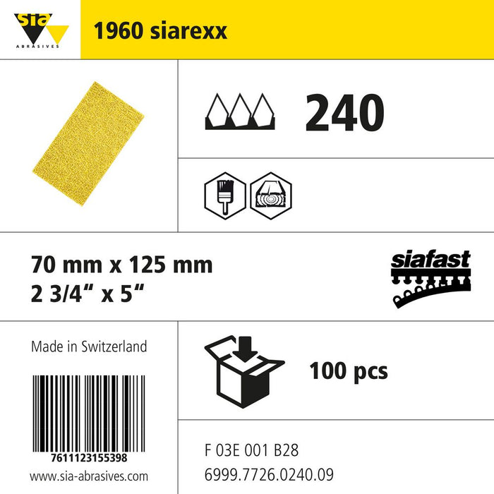 Product info — 1960 siarexx 70x125mm P240 (Pack of 100)