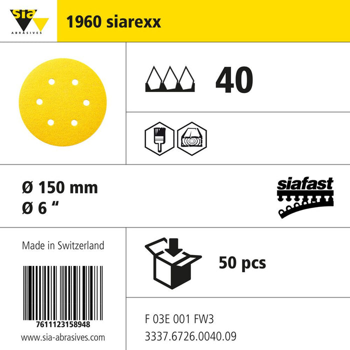 Product info — 1960 siarexx Ø150mm P40 (Pack of 50)