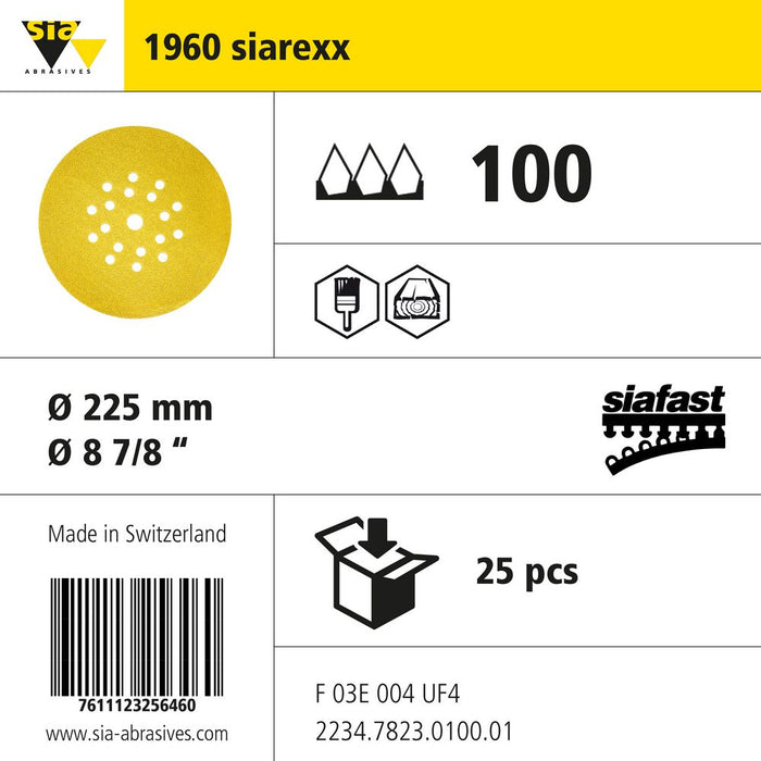 Product info — 1960 siarexx Ø225mm P100 (Pack of 25)
