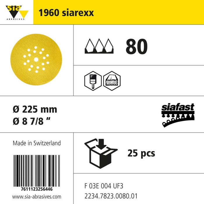 Product info — 1960 siarexx Ø225mm P80 (Pack of 25)