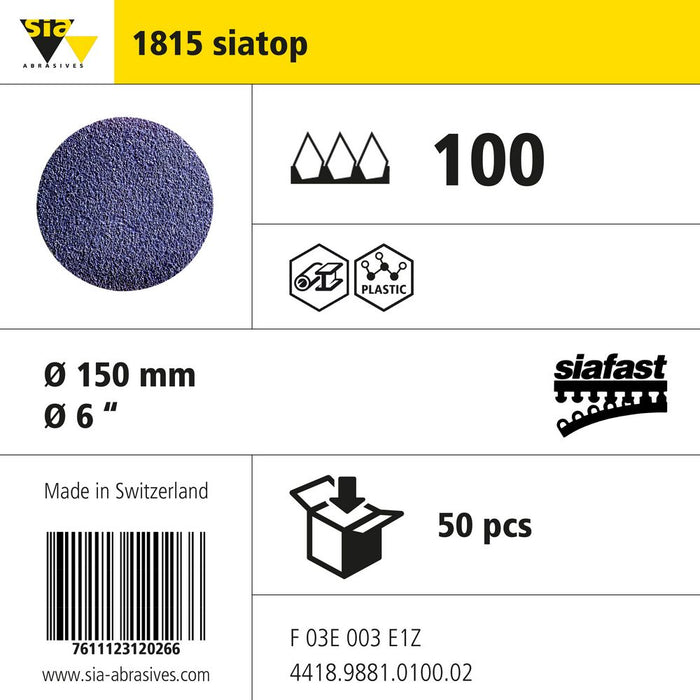 Product info — 1815 siatop Ø150mm P100 (Pack of 50)