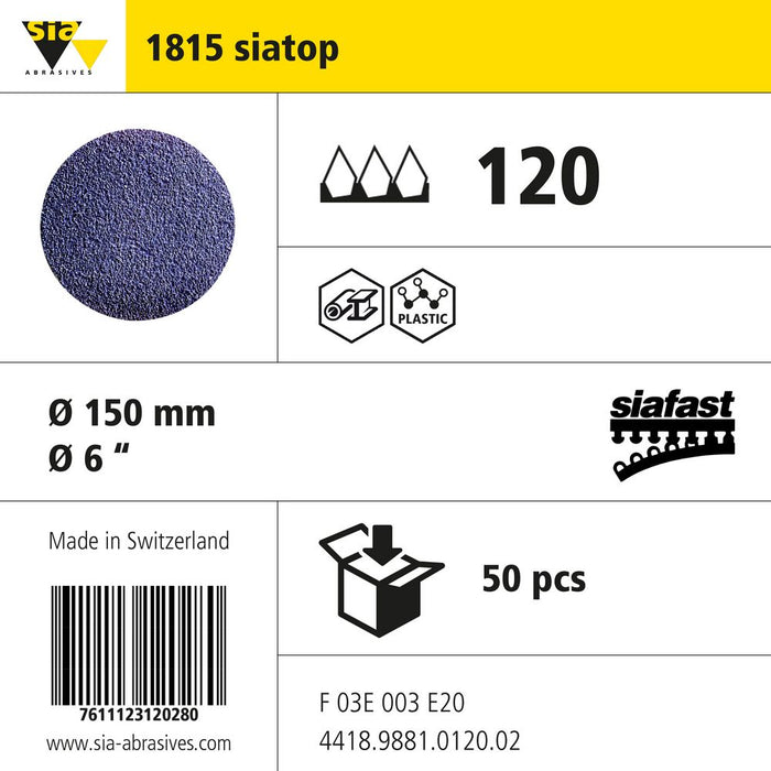 Product info — 1815 siatop Ø150mm P120 (Pack of 50)