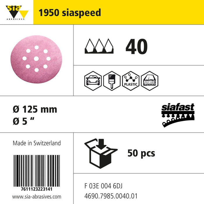 Product info — 1950 siaspeed Ø125mm P40 (Pack of 50)