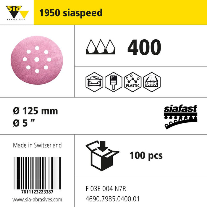 Product info — 1950 siaspeed Ø125mm P400 (Pack of 100)