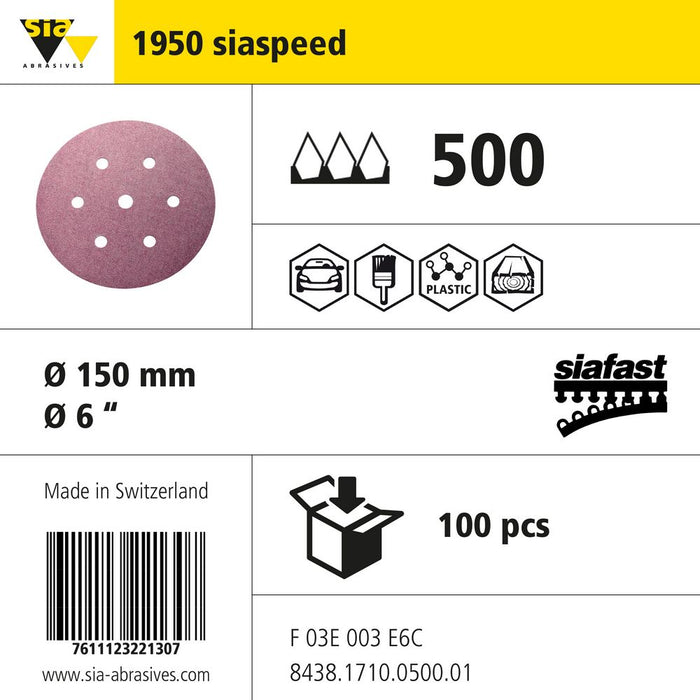 Product info — 1950 siaspeed Ø150mm P500 (Pack of 100)