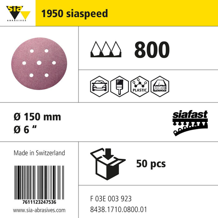 Product info — 1950 siaspeed Ø150mm P800 (Pack of 50)