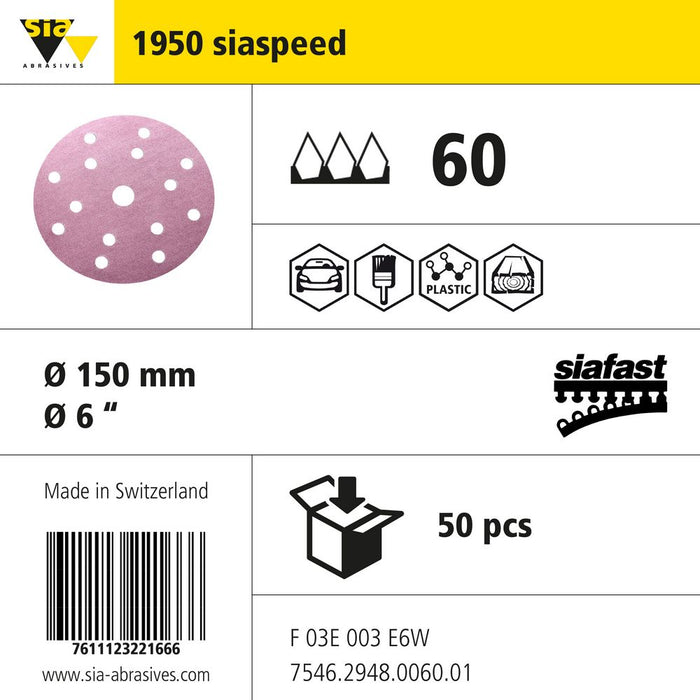 Product info — 1950 siaspeed Ø150mm P60 (Pack of 50)