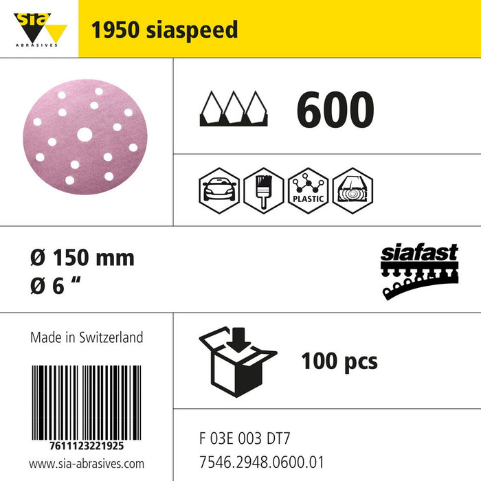 Product info — 1950 siaspeed Ø150mm P600 (Pack of 100)