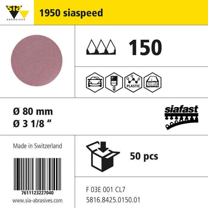 Product info — 1950 siaspeed Ø80mm P150 (Pack of 50)