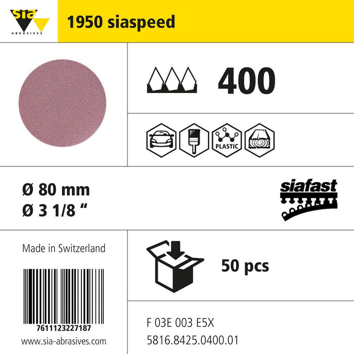 Product info — 1950 siaspeed Ø80mm P400 (Pack of 50)