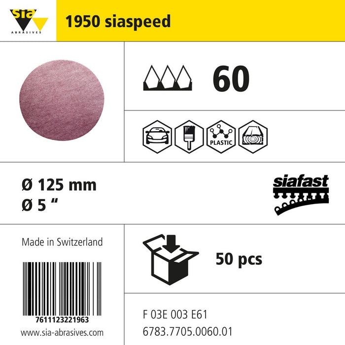 Product info — 1950 siaspeed Ø125mm P60 (Pack of 50)