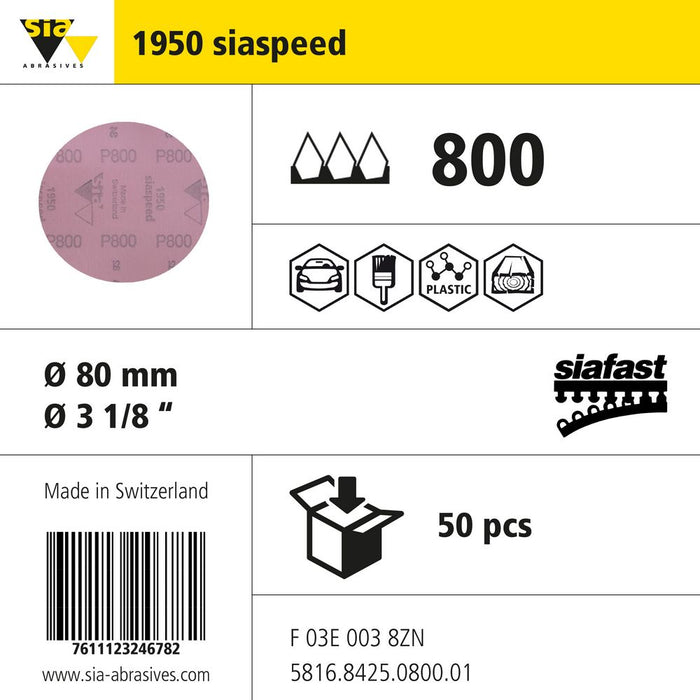 Product info — 1950 siaspeed Ø80mm P800 (Pack of 50)