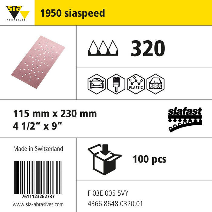 Product info — 1950 siaspeed 115x230mm P320 (Pack of 100)