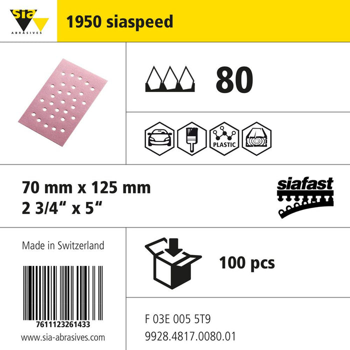 Product info — 1950 siaspeed 70x125mm P80 (Pack of 100)