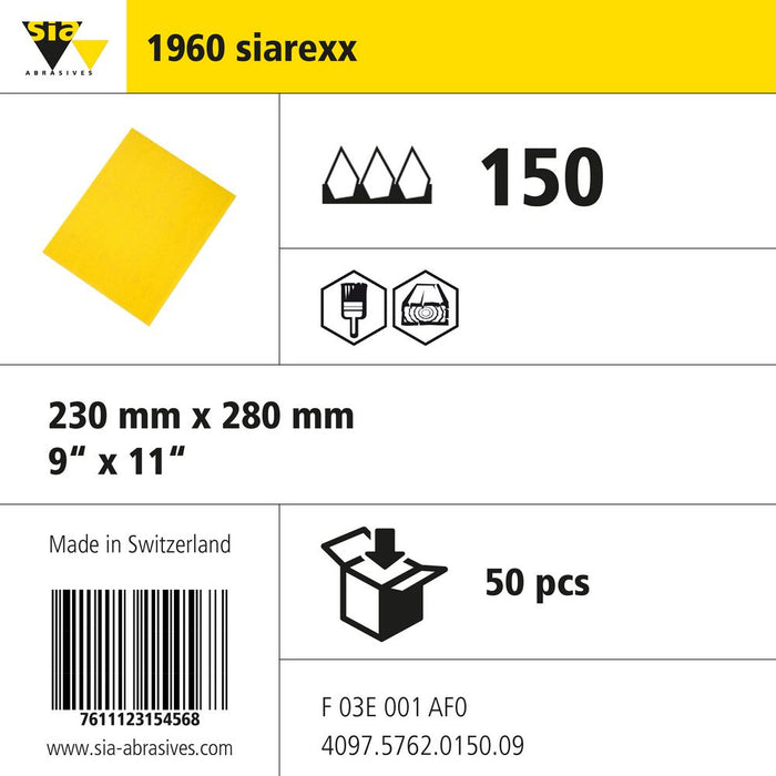 Product info — 1960 siarexx 230x280mm P150 (Pack of 50)