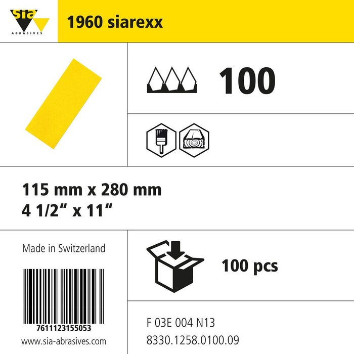 Product info — 1960 siarexx 115x280mm P100 (Pack of 100)