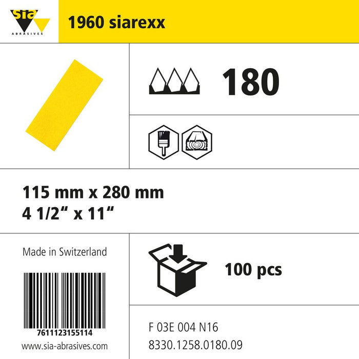 Product info — 1960 siarexx 115x280mm P180 (Pack of 100)