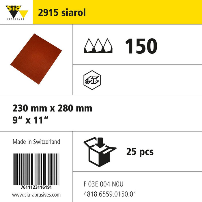 Product info — 2915 siarol 230x280mm P150 (Pack of 25)
