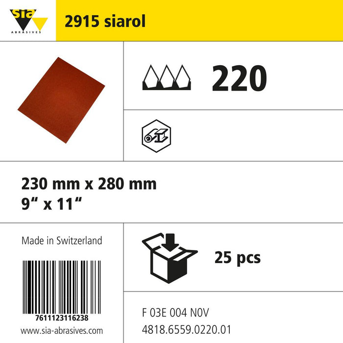 Product info — 2915 siarol 230x280mm P220 (Pack of 25)