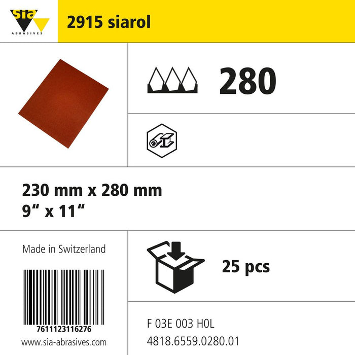 Product info — 2915 siarol 230x280mm P280 (Pack of 25)