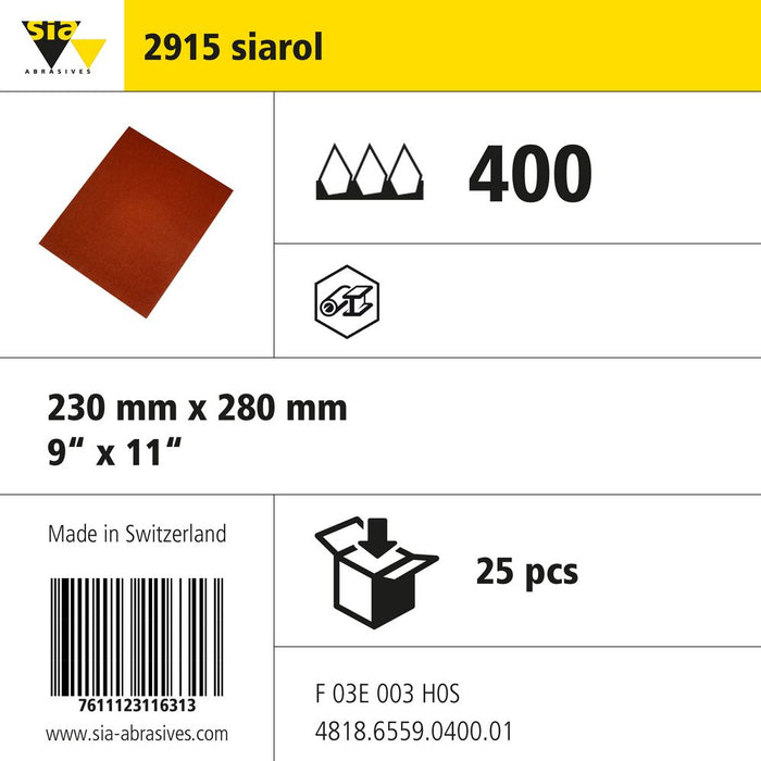 Product info — 2915 siarol 230x280mm P400 (Pack of 25)