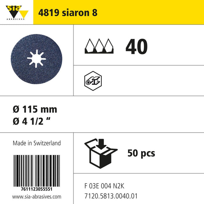 Product info — 4819 siaron Ø115mm P40 (Pack of 50)