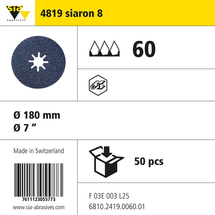 Product info — 4819 siaron Ø180mm P60 (Pack of 50)