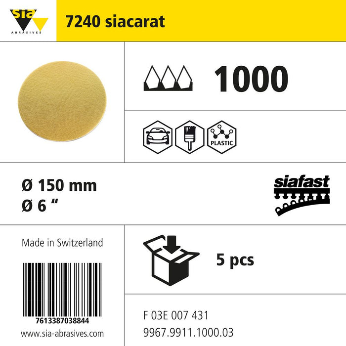 Product info — 7240 siafilm fine Ø150mm P1000 (Pack of 5)