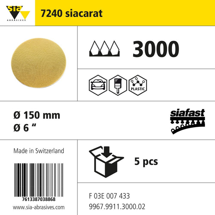 Product info — 7240 siafilm fine Ø150mm P3000 (Pack of 5)