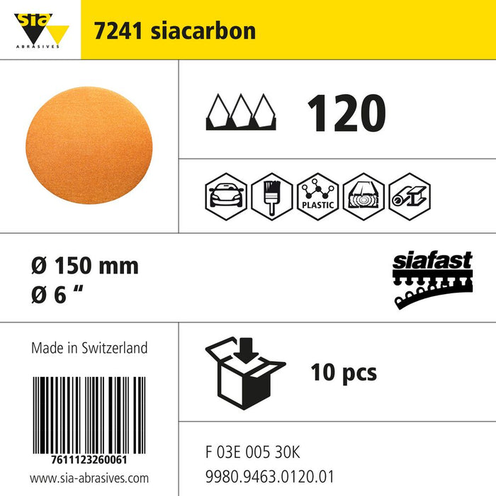 Product info — 7241 siafilm coarse Ø150mm P120 (Pack of 10)