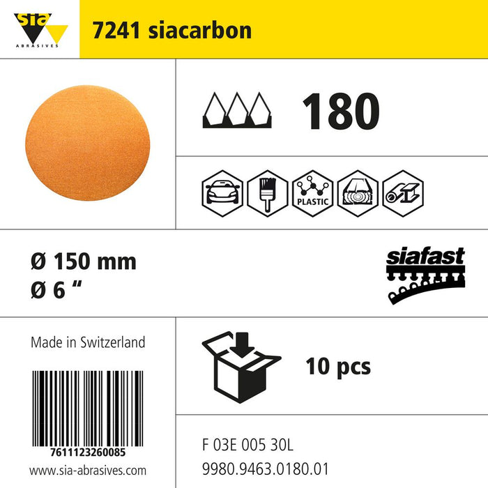 Product info — 7241 siafilm coarse Ø150mm P180 (Pack of 10)