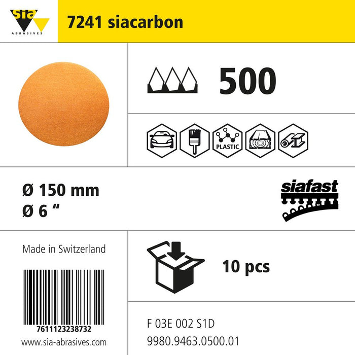 Product info — 7241 siafilm coarse Ø150mm P500 (Pack of 10)