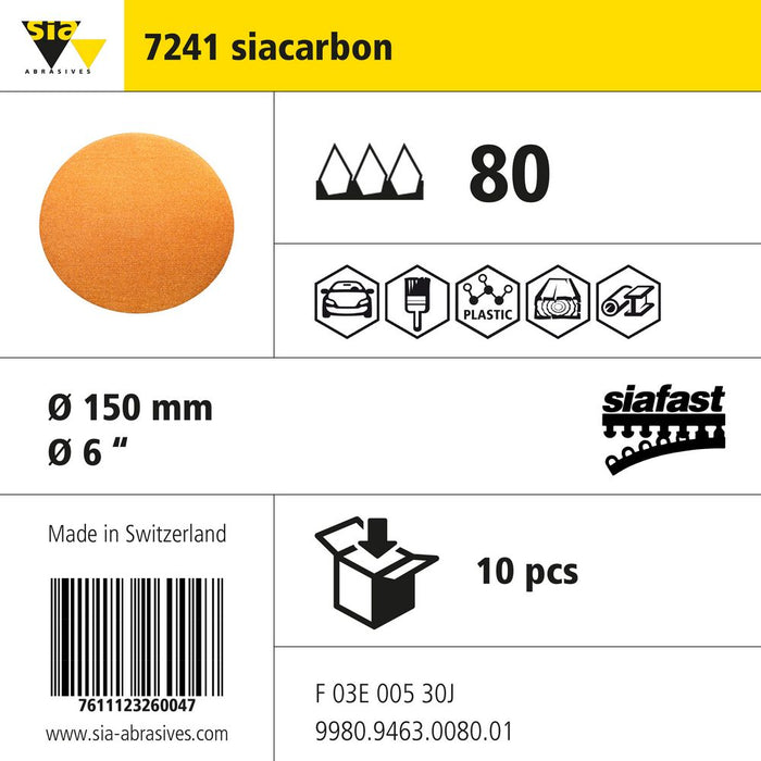 Product info — 7241 siafilm coarse Ø150mm P80 (Pack of 10)