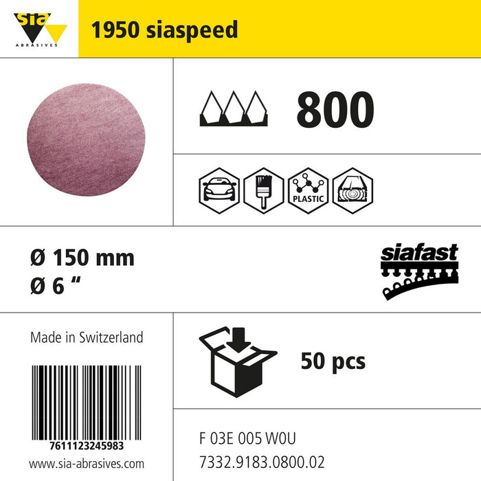 Product info — 1950 siaspeed Ø150mm P800 (Pack of 50)