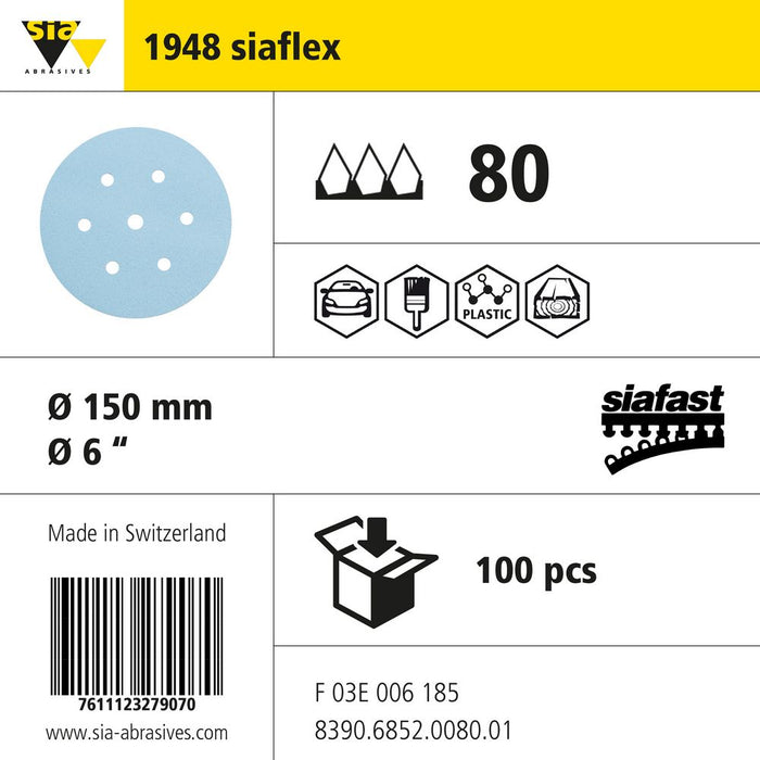 Product info — 1948 siaflex Ø150mm P80 (Pack of 100)