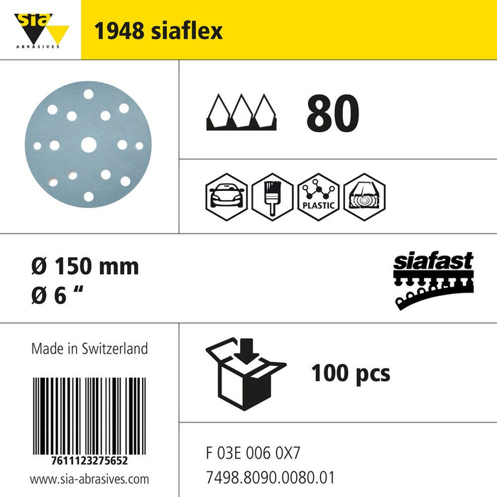 Product info — 1948 siaflex Ø150mm P80 (Pack of 100)