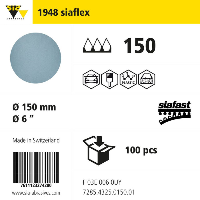 Product info — 1948 siaflex Ø150mm P150 (Pack of 100)