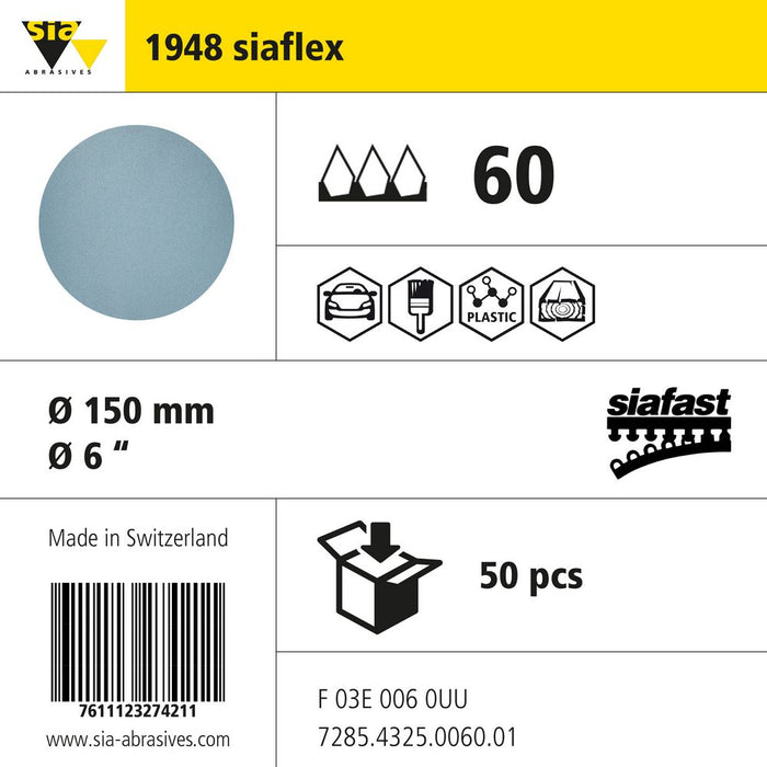 Product info — 1948 siaflex Ø150mm P60 (Pack of 50)