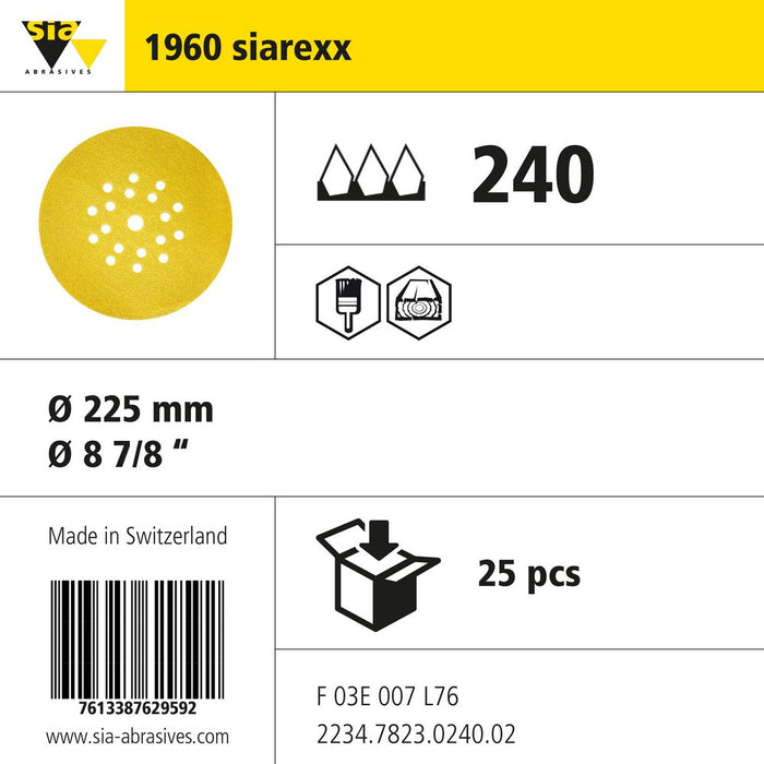 Product info — 1960 siarexx Ø225mm P240 (Pack of 25)