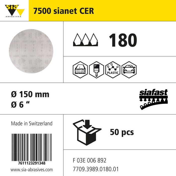 Product info — 7500 sianet-cer Ø150mm P180 (Pack of 50)