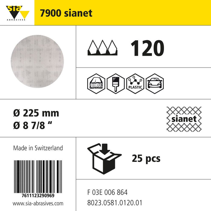 Product info — 7900 sianet Ø225mm P120 (Pack of 25)
