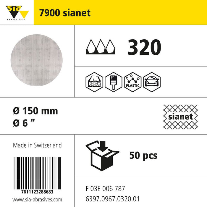 Product info — 7900 sianet Ø150mm P320 (Pack of 50)
