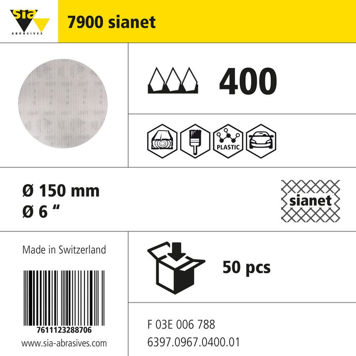 Product info — 7900 sianet Ø150mm P400 (Pack of 50)
