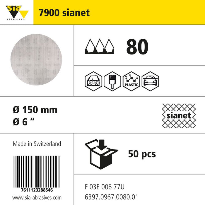 Product info — 7900 sianet Ø150mm P80 (Pack of 50)